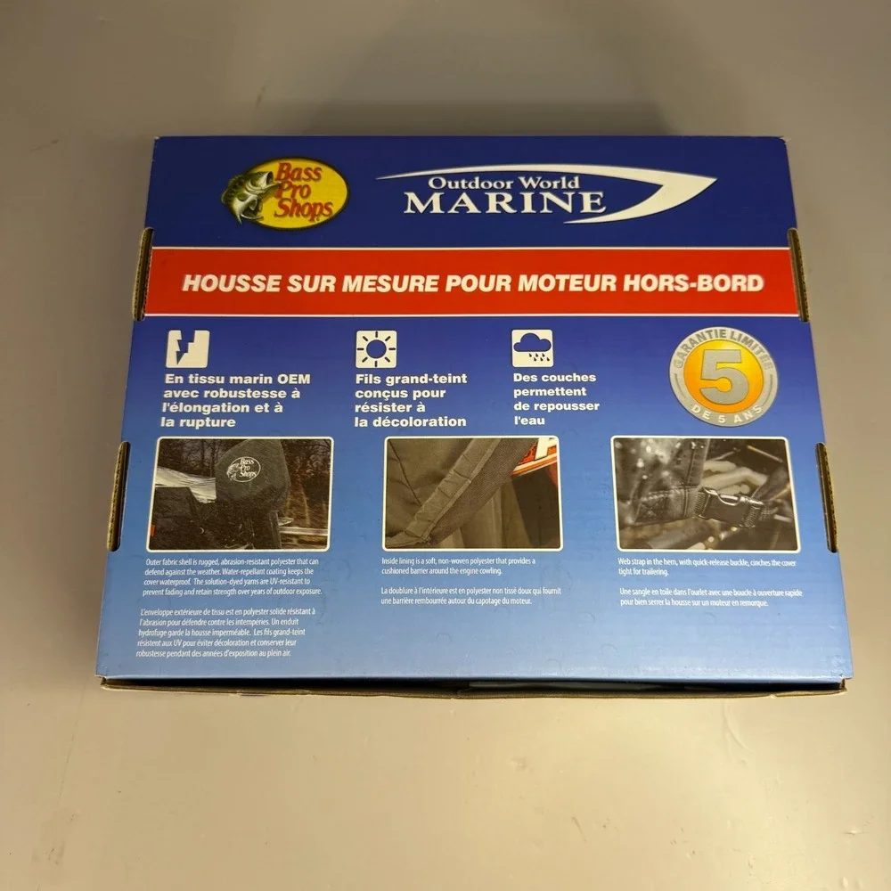 Bass Pro Shops Outboard Motor Cover H Fits Mercury V6 4-Stroke 175-225hp Black